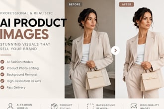 create ai product photography, fashion models, photoshoot editing for your brand
