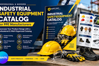 design an industrial safety equipment catalog for ppe manufacturers