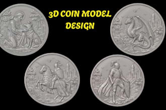 create a 3d coin model, bas relief cnc and zbrush design for 3d printing