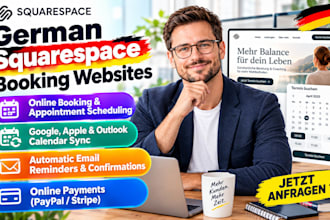 build german squarespace website with online booking and appointment setup