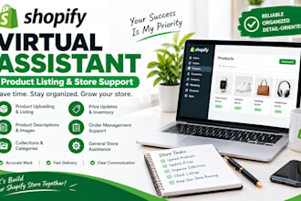 be shopify virtual assistant for product listing, management