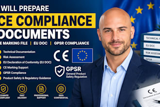 prepare ce compliance documents, ce marking file, eu doc, gpsr compliance