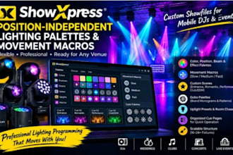 create position independent showxpress lighting palettes and movement macros