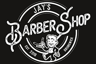 make barber shop hair stylist salon business logo in 24h
