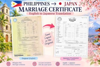 translate philippines marriage certificate into japanese