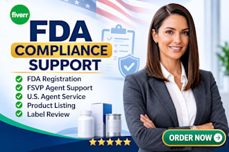 do fda registration fsvp agent US agent product listing label