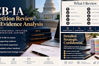 review your eb1a petition evidence and final merits