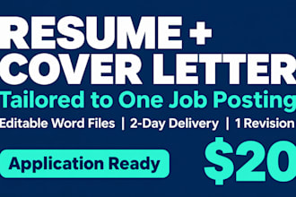 tailor your resume and write a matching cover letter
