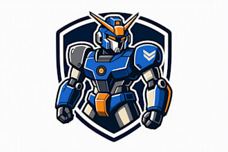 do unique mecha robot logo with express delivery