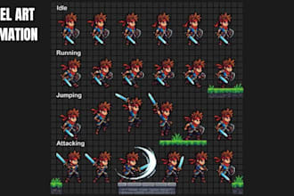 do 2d game assets pixel art animation sprite sheet character animation xenbar