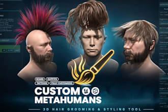 do 3d realistic character custom 3d metahuman character 3d game model ue5 daz3d