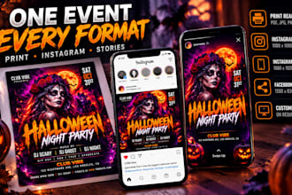 editable canva halloween party invitations for kids and adults