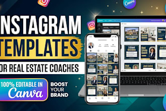 design editable canva instagram templates real estate coaches social media posts