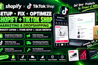 setup shopify tiktok shop marketing tiktok dropshipping product listing kradim