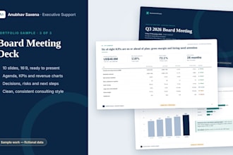 create excel trackers and polish powerpoint slides for executives