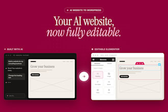 convert lovable, v0 or claude ai website to editable wordpress elementor