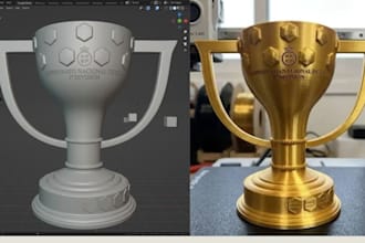 design custom 3d trophy and award and award models for 3d printing, 3mf, and cnc