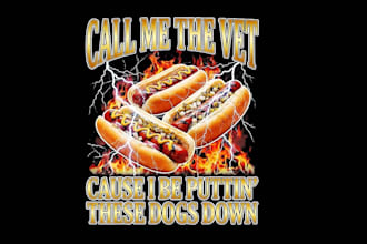 do high quality hot dog mascot logo retro t shirt  design