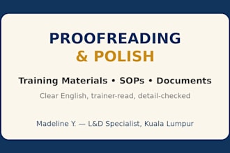 proofread and polish your training materials, sops, and workplace documents