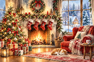 cozy christmas fireplace retreat