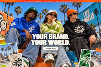 build streetwear merch website, clothing brand store, apparel shopify store