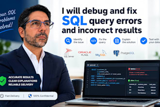 debug and fix sql query errors and incorrect results