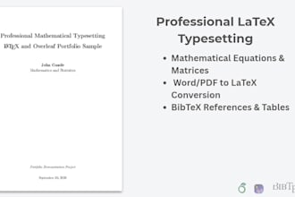 format your academic document in latex and typeset mathematical equations