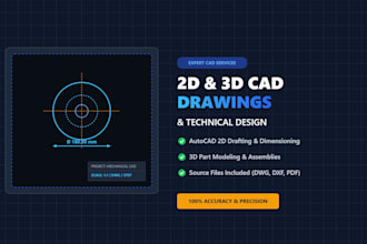design technical 2d cad drawings and 3d models in autocad