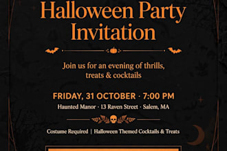 design aesthetic halloween and party invitation cards