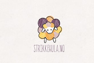 do modern handmade, crochet, sewing, craft knitting logo