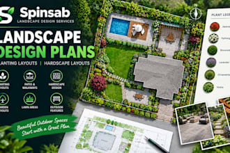 create landscape design plans with planting and hardscape layouts