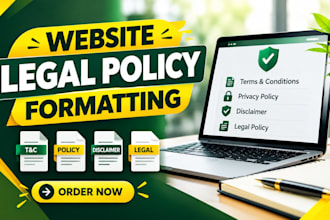 format lawyer approved website legal policies for publication