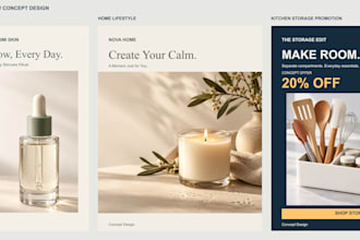 design professional ecommerce product ads and promotional banners