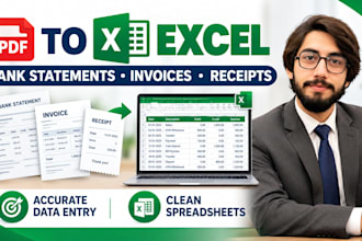 convert PDF bank statements and invoices to excel
