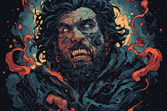 draw amazing dark art illustration for your merch