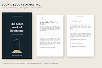 do manual book formatting for ebook, paperback, KDP