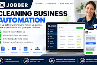 set up jobber CRM quote follow ups and booking for cleaning businesses