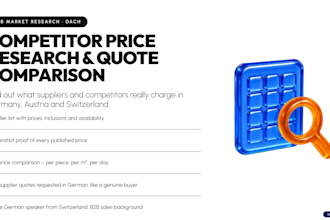 research competitor prices and request real supplier quotes in dach