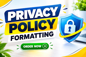 format your website privacy policy for publication