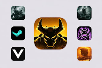 design realistic game logo for any type of game