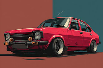 make a unique automotive illustration of your vehicle