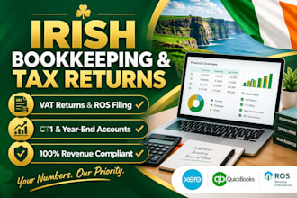do bookkeeping, accounting, vat returns, and ct1 year end accounts in ireland