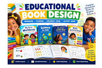 format, design educational workbook, textbook, children book, kids activity book