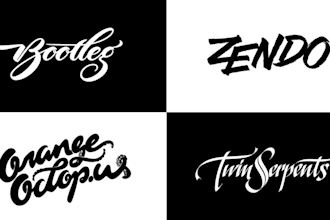 esign custom hand lettering, typography font logo,