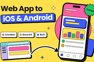 build lovable base44 bolt apps and convert website to ios android app