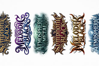 do melodic black symphonic black atmospheric metal lettering