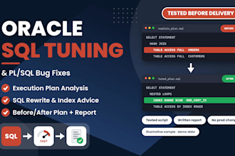 tune slow oracle sql queries and fix plsql bugs procedures packages