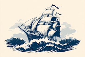 draw your boat into custom vector illustration