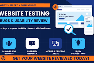 test and review your website for bugs and usability