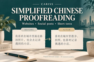 proofread and polish your simplified chinese short texts